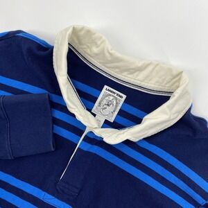 Lands End Rugby Shirt Mens XXL Blue Striped Preppy Ivy Classic Casual 2XL